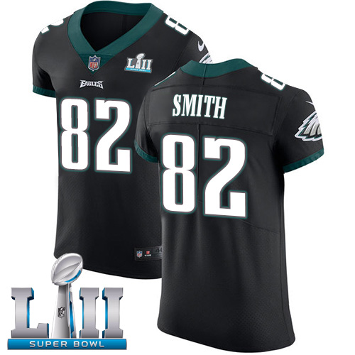 Nike Eagles #82 Torrey Smith Black Alternate Super Bowl LII Men's Stitched NFL Vapor Untouchable Elite Jersey